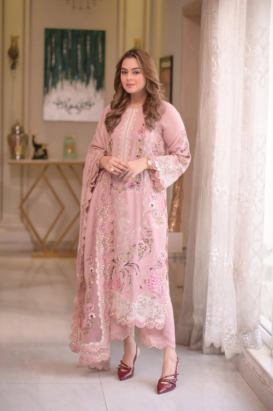 Luxury Pink-3 Piece Lawn Suit